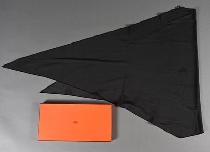 HERMES, Paris. Charcoal gray silk triangle...
