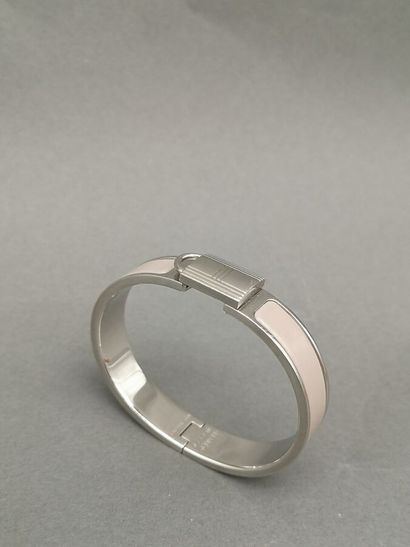 HERMES Paris. Padlock bracelet in silver-plated...