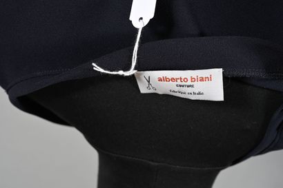 ALBERTO BIANI. Navy jersey tunic, round neckline,...