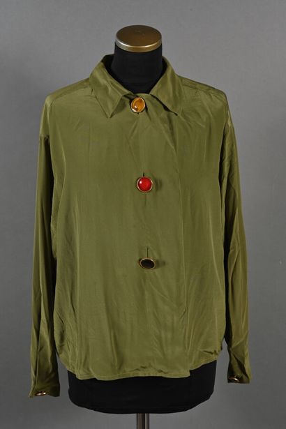 YVES SAINT LAURENT Variation. Khaki silk...
