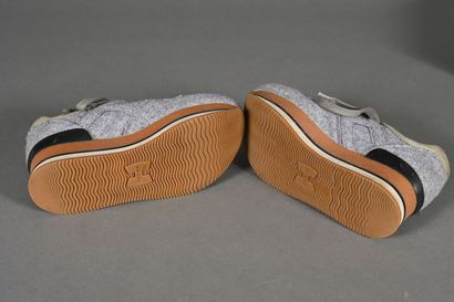 HOGAN. Pair of mottled gray felt sneakers...