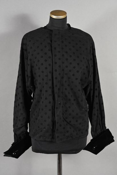 LANVIN. Black crepe blouse with coordinating...