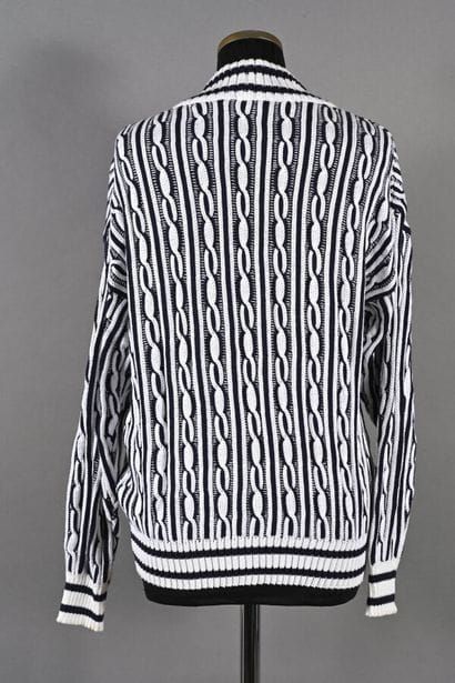 LANVIN Sport. Two-tone navy-white cable-knit...