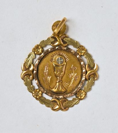 Médaille religieuse en or 18K (750/oo) de...