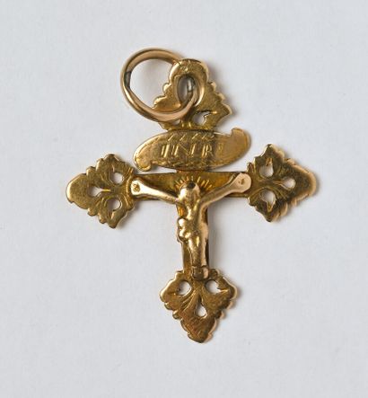 Croix Grille de Chambéry en or jaune 18K...