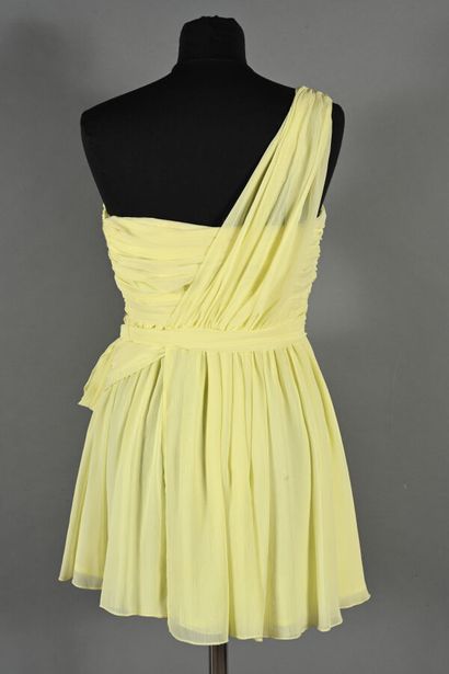 KATE MOSS for TOPSHOP - Yellow pleated strapless...