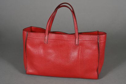 JUST A CAMPAGNE. Red grained leather bag...