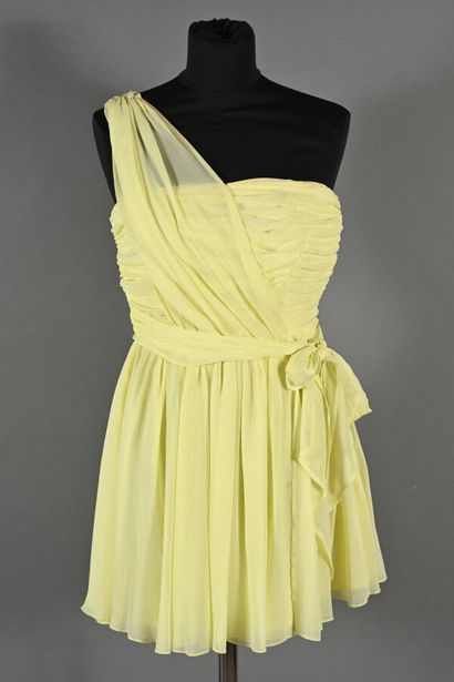 KATE MOSS for TOPSHOP - Yellow pleated strapless...