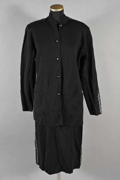 COURREGES. Black knit ensemble with steel-style...