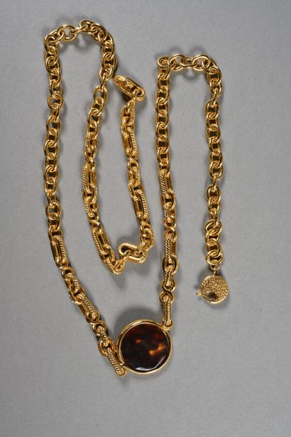 YVES SAINT LAURENT. Gold-plated metal chain...