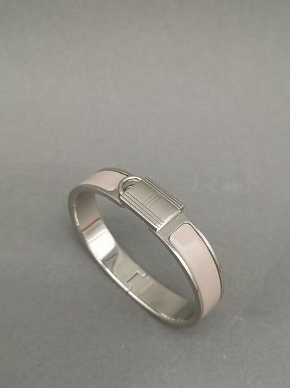 HERMES Paris. Padlock bracelet in silver-plated...