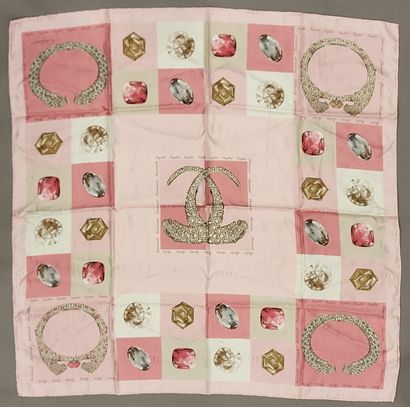 CARTIER, 
Damask silk square, signed and...