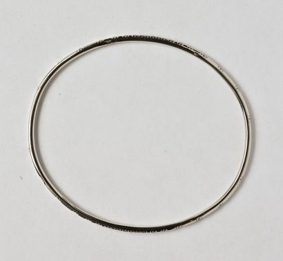 Bracelet jonc rigide fermé en or gris 18K...
