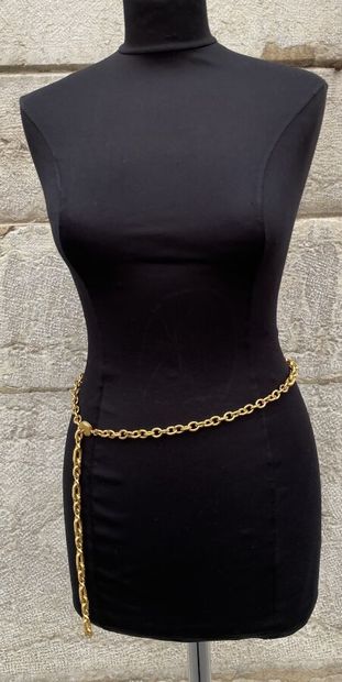 YVES SAINT LAURENT. Gold-plated metal chain...
