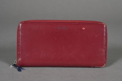 CELINE. Compagnon en cuir nid d'abeille bordeaux,...