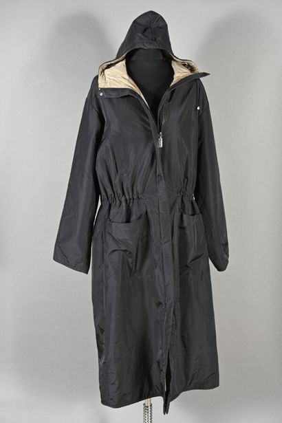 RAMOSPORT. Long coat in black polyamide and...