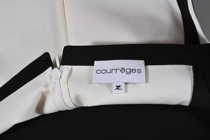 COURREGES. Short two-tone strapless dress,...