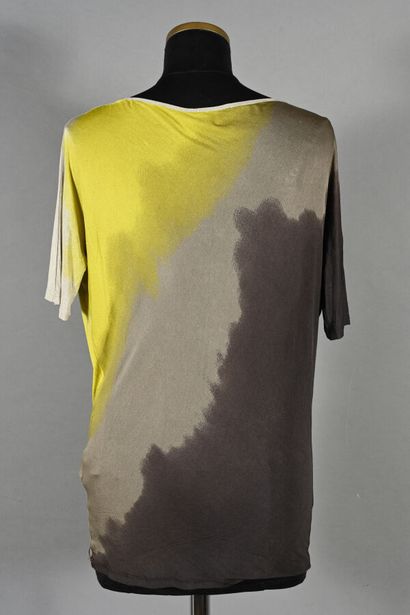 MAX MARA. Viscose t-shirt with green-to-brown...