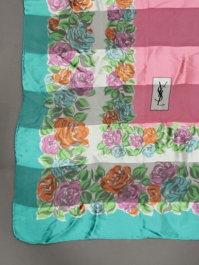 YVES SAINT LAURENT, 
Set of two printed silk...