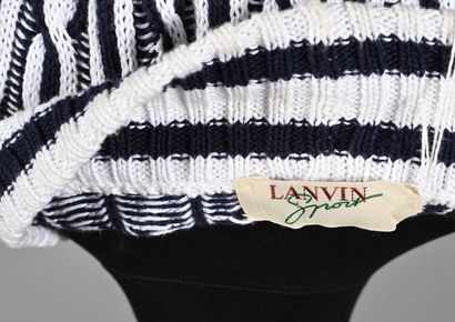 LANVIN Sport. Two-tone navy-white cable-knit...