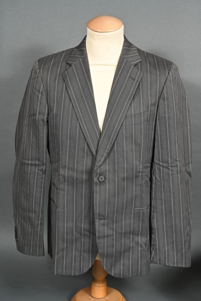 HERMES, 
Costume Homme en coton rayé gris...
