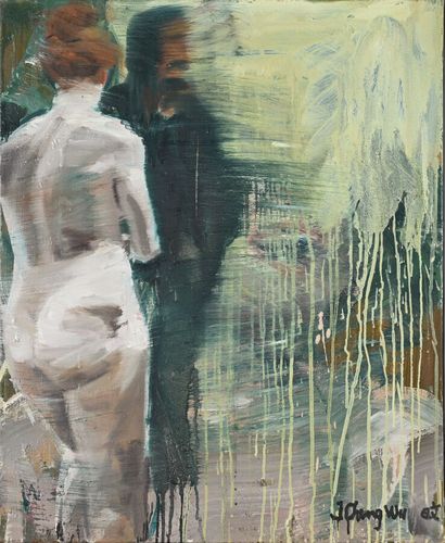 JHY CHENG WU (né en 1961).
Couple.
Huile...