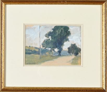 Alain CHEVRETTE (né en 1945).
Petit paysage.
Gouache...