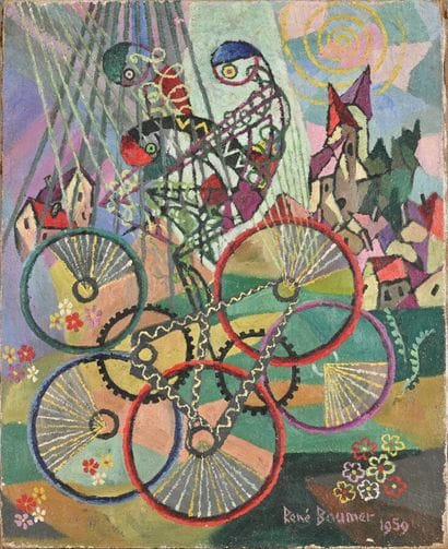 René BAUMER (1906-1982)
Trois cyclistes dans...