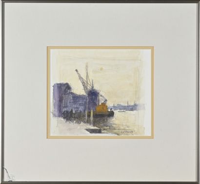 Alain CHEVRETTE (né en 1945).
Grue dans un...