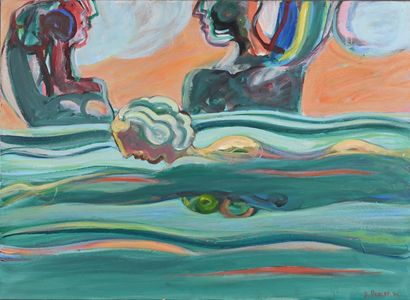 * Jacques PONCET (1921-2012)
Bathing, 1971
Oil...