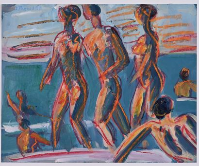 * Jacques PONCET (1921-2012)
Beach scenes
Oil...