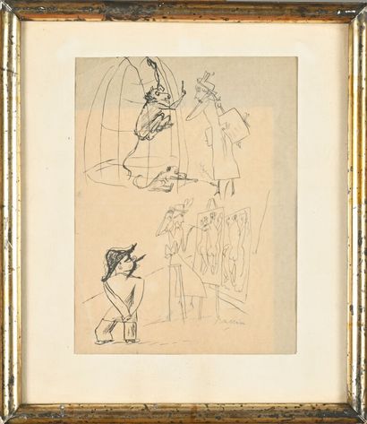 Jules PASCIN (1885-1930)
Study of figures
Ink...