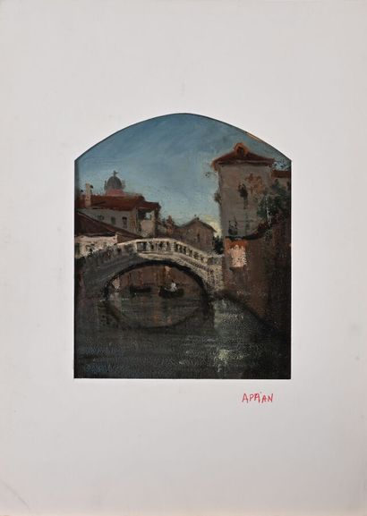 19th century Lyon school
Venice, little bridge
Oil...