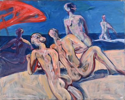 * Jacques PONCET (1921-2012)
Beach scene...