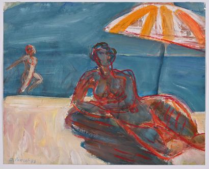 * Jacques PONCET (1921-2012)
Beach scenes
Oil...