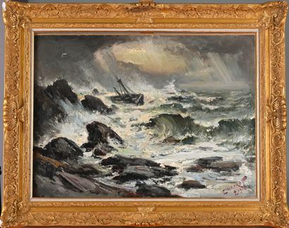 Émile NOIROT (1853-1924)
The shipwreck, 1912
Oil...