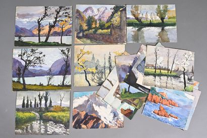 Robert LALOUE (1884-1929)
Paysages de montagne,...