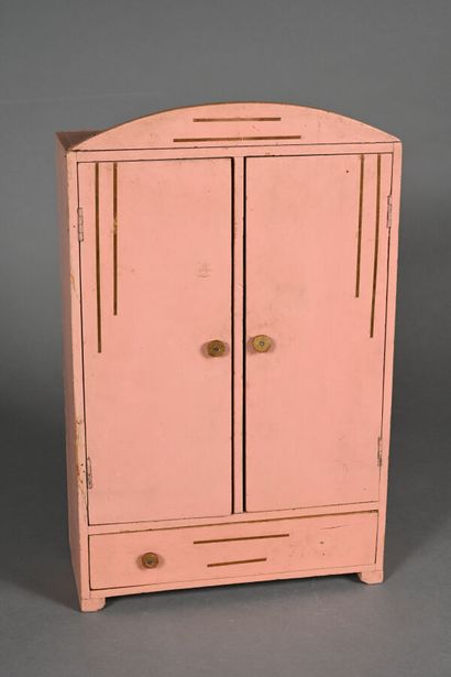 Lot de 3 meubles de poupées bois
-une armoire...