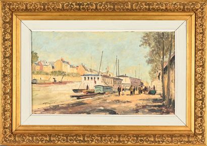 DUPUY (XXe siècle)
Canal avec péniche et...