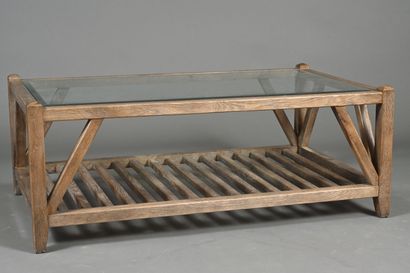 Table basse rectangulaire en bois cérusé...