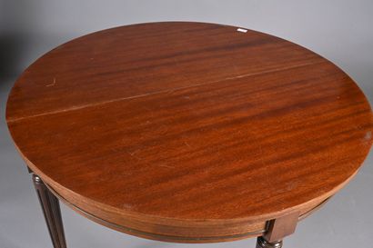 Table demi-lune en bois de placage à plateau...