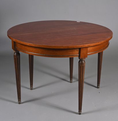 Table demi-lune en bois de placage à plateau...