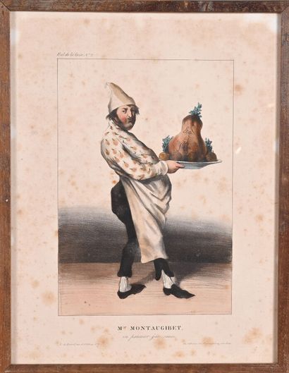 Lot de 6 lithographies en couleurs humoristiques...