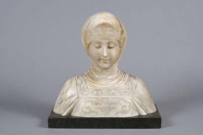A. CIPRIANI. Buste en albâtre représentant...