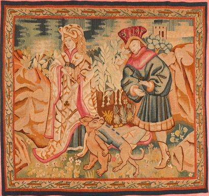 Tapisserie dans le style du Moyen-Âge figurant...