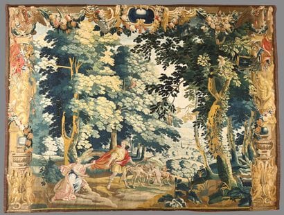AUBUSSON. Importante tapisserie polychrome...