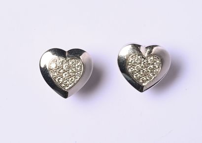 Paire de boutons d'oreilles en or gris 18K...