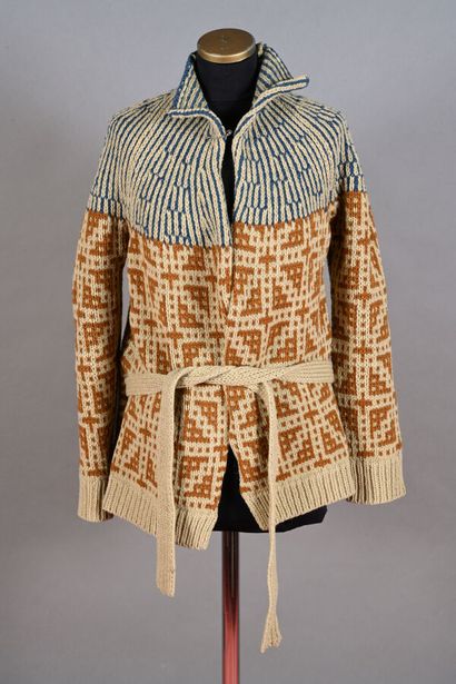 DRIES van NOTEN. Gilet en laine grosse maille...