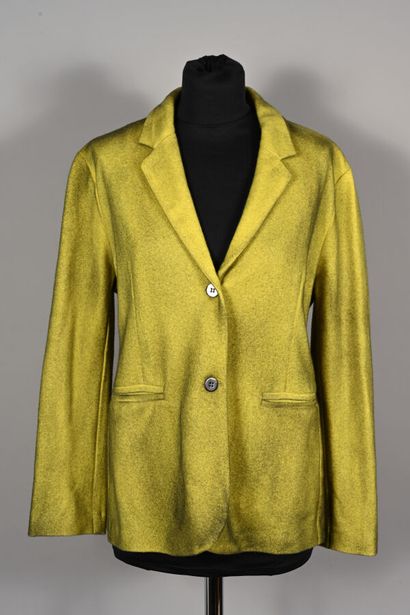 AVANT TOI.
Blazer en maille jaune chinée...