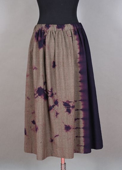 SUZUSAN. Jupe longue en tweed beige, marron...